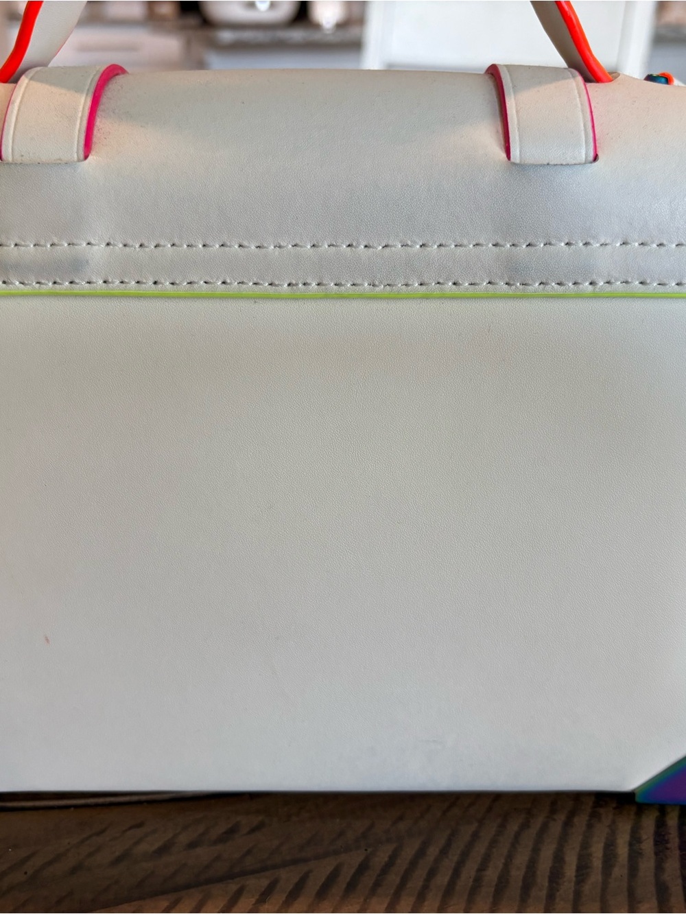 MICHAEL KORS White Satchel with Neon Trim and Michael Kors Wallet set - Picture 6 of 16